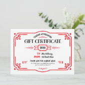 Custom Teacher Appreciation Gift Certificate カード (スタンド正面)