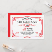 Custom Teacher Appreciation Gift Certificate カード (正面/裏面インサイチュ)
