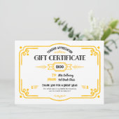 Custom Teacher Appreciation Gift Certificate カード (スタンド正面)