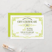 Custom Teacher Appreciation Gift Certificate カード (正面/裏面インサイチュ)
