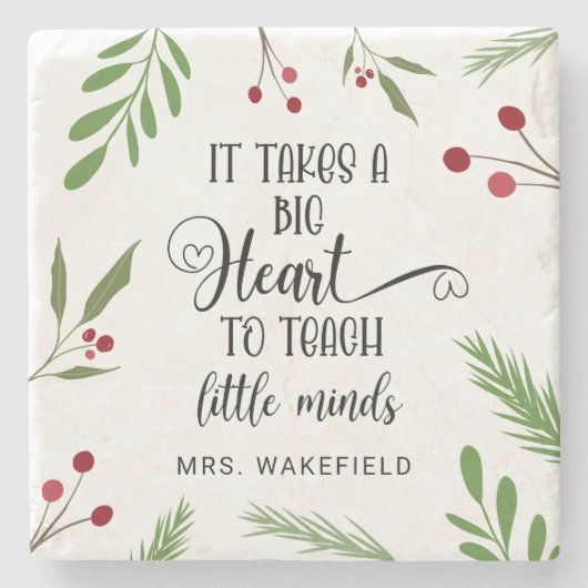 Custom Teacher Appreciation Gift Christmas ストーンコースター (正面)