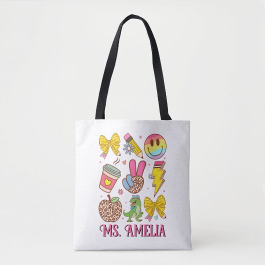 Custom Teacher Bag, Custom Back to School Bag トートバッグ (正面)