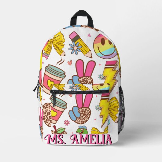 Custom Teacher Bag, Custom Back to School Bag プリントバックパック (正面)