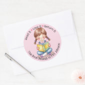 Custom Teacher Classroom Library Bookplate ラウンドシール (封筒)