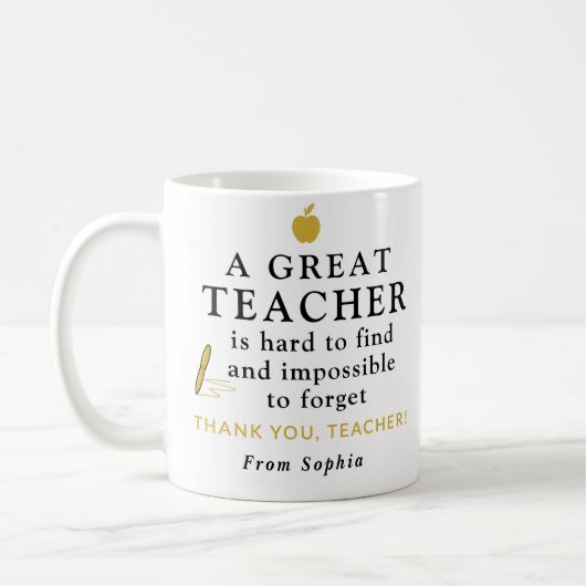 Custom Teacher Mug – A Great Teacher Gift コーヒーマグカップ (左)