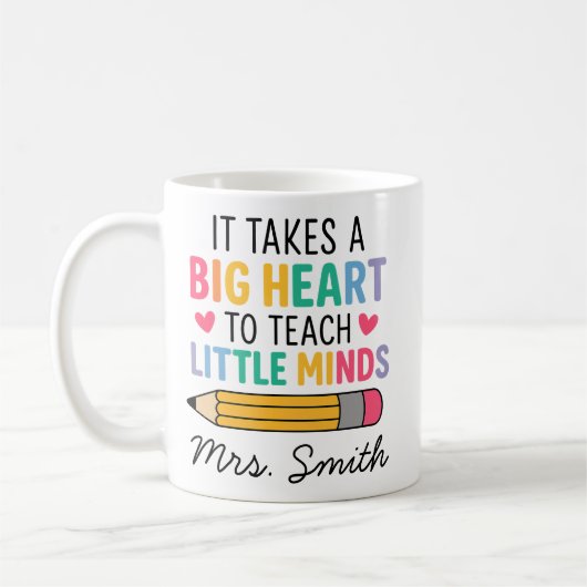 Custom Teacher mug, Personalized Teacher name  コーヒーマグカップ (左)