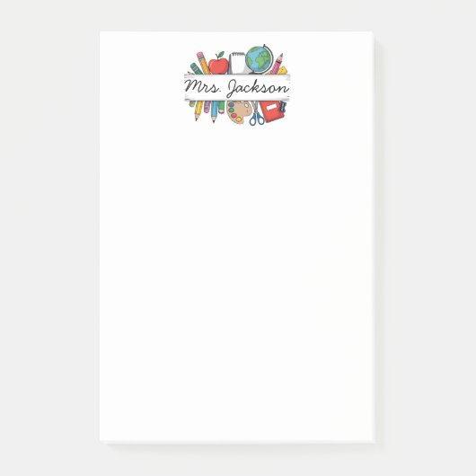 Custom Teacher Name Back to School ポストイット (正面)