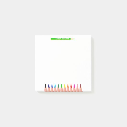 Custom Teacher Name Color Pencils ポストイット (正面)
