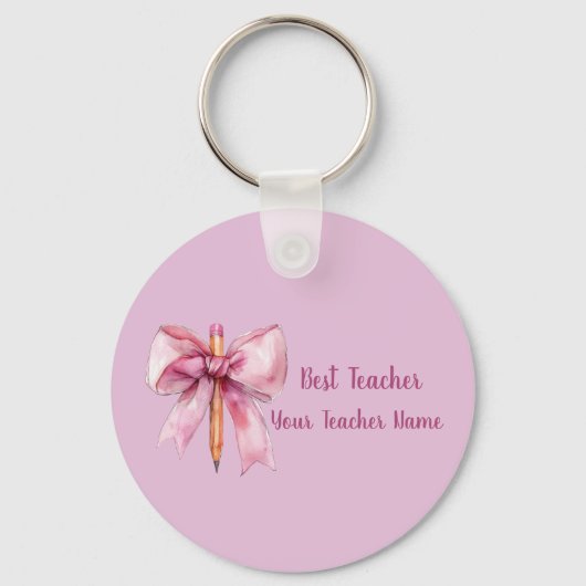 Custom Teacher Name Keychain Teacher Appreciation キーホルダー (正面)