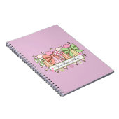 Custom Teacher Name Notebook | Cute Bow Teacher ノートブック (右側)