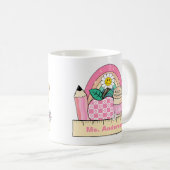 Custom Teacher Name Rainbow Apple Coffee Mug コーヒーマグカップ (正面右)