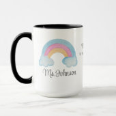 Custom Teacher Name Rainbow Personalized Gift マグカップ (左)