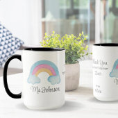 Custom Teacher Name Rainbow Personalized Gift マグカップ