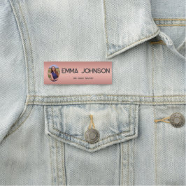 Custom Teacher Name with Photo – Rose Gold  名札