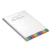 Custom Teacher Notebook – Rainbow Crayon Name Desi ノートブック (右側)