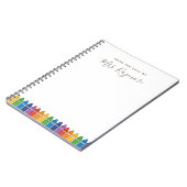 Custom Teacher Notebook – Rainbow Crayon Name Desi ノートブック (左側)