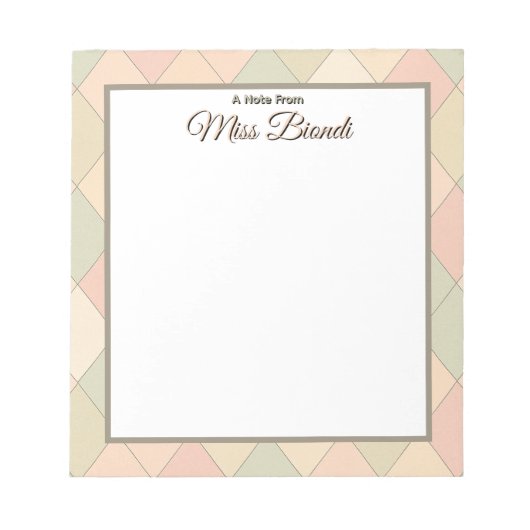 Custom Teacher Notepad – A Note From [Your Name] ノートパッド (正面)