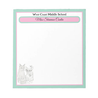 Custom Teacher Notepad – School & Name Personalize ノートパッド