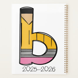 Custom Teacher Planner with Pencil Initial プランナー手帳