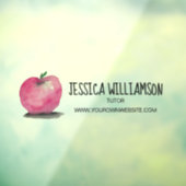 Custom Teacher Tutor Sign Watercolor Apple ウィンドウサイン (シート3)