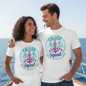 Custom Teal Cruise Squad Group Vacation T-Shirt Tシャツ