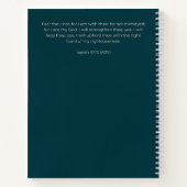 Custom Teal Floral Postpartum Journal For New Moms ノートブック (裏面)