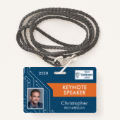 Custom Technology Keynote Speaker Photo ID Badge バッジ (正面ランヤード)