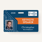 Custom Technology Keynote Speaker Photo ID Badge バッジ (正面)