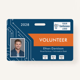 Custom Technology Summit Volunteer Photo ID Badge バッジ