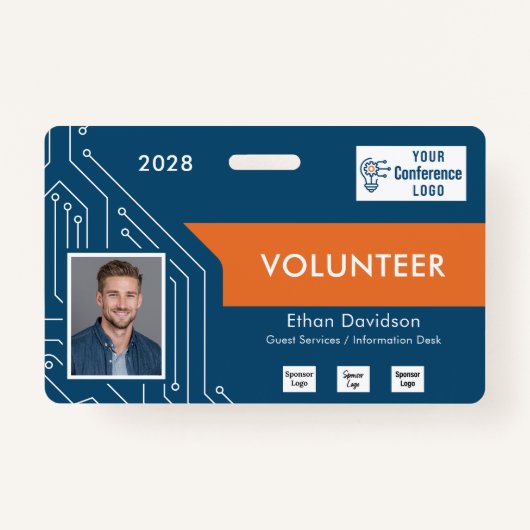Custom Technology Summit Volunteer Photo ID Badge バッジ (正面)