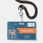 Custom Technology Summit Volunteer Photo ID Badge バッジ (ストラップ付き表面)