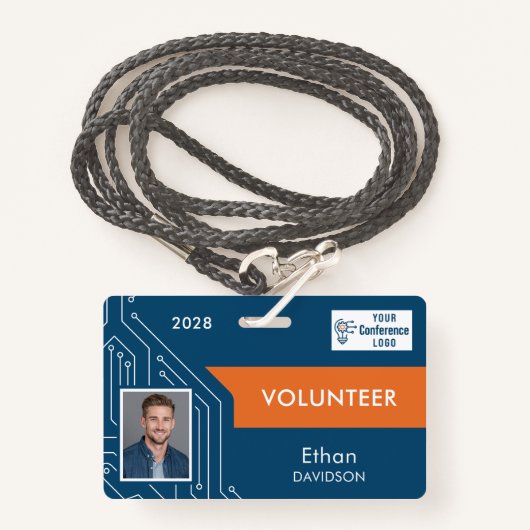 Custom Technology Summit Volunteer Photo ID Badge バッジ (正面ランヤード)
