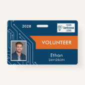 Custom Technology Summit Volunteer Photo ID Badge バッジ (正面)