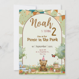 Custom Teddy Bear Picnic Birthday Invitation 招待状