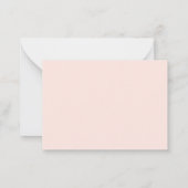 Custom Template Monogram Initial Chic Blush Pink ノートカード (裏面)