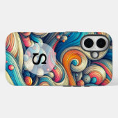 Custom Template Psychedelic Wavy Print Case-Mate iPhoneケース (裏面 (横))