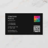 Custom Template QR Code Logo Modern Elegant Simple 名刺 (裏面)