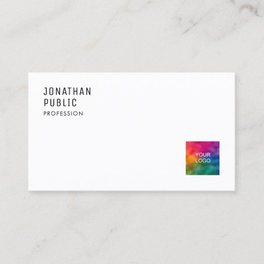 Custom Template QR Code Logo Modern Elegant Simple 名刺 (正面)