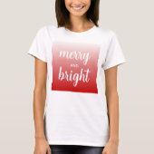 Custom Template Womens Merry And Bright Christmas Tシャツ (正面)