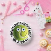 Custom Tennis Theme Party BLUE EYES Happy Face 7" ペーパーボウル (パーティー)