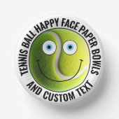 Custom Tennis Theme Party BLUE EYES Happy Face 7" ペーパーボウル (正面)