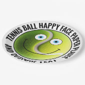 Custom Tennis Theme Party BLUE EYES Happy Face 9" ペーパープレート (アングル)