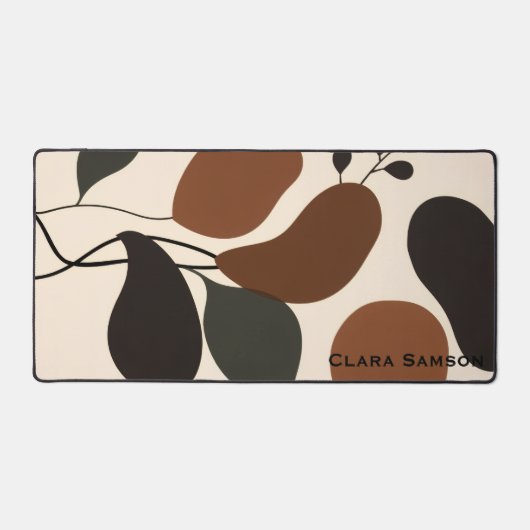 Custom Terra Cotta Abstract Silhouette Boho デスクマット (正面)