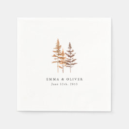 Custom Terracotta Pine Tree Mountain Wedding スタンダードカクテルナプキン
