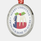 Custom TEXAS CHRISTMAS PUDDING Friends Neighbors メタルオーナメント (左)