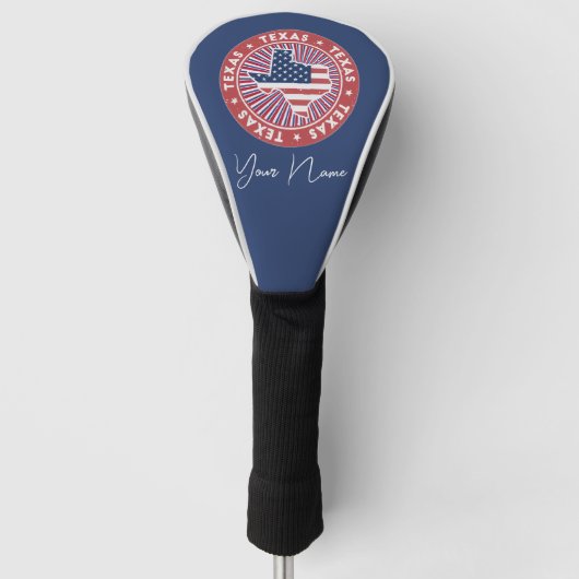 Custom Texas State Flag Map Golf Head Cover  ゴルフヘッドカバー (正面)