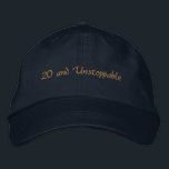 Custom Text 20 and Unstoppable Ambition-Hat Bold  刺繍入りキャップ<br><div class="desc">Own your milestone with this Navy Alternative Apparel Basic Adjustable Cap featuring bold “20 and Unstoppable” embroidery that radiates confidence and ambition. The one-size-fits-all adjustable strap ensures a comfortable, secure fit—perfect for birthday parties, campus events, photoshoots, or celebratory outings. Order in bulk for your entire crew to create a powerful,...</div>