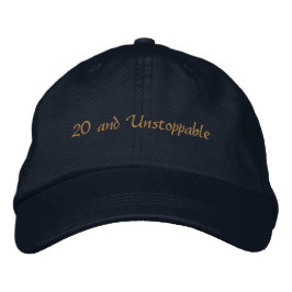 Custom Text 20 and Unstoppable Ambition-Hat Bold 刺繍入りキャップ