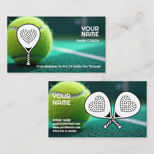 🎾Custom text,  Ace Your Game Padel Coach  名刺 (正面/裏面)