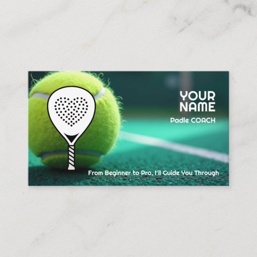 🎾Custom text,  Ace Your Game Padel Coach  名刺 (正面)